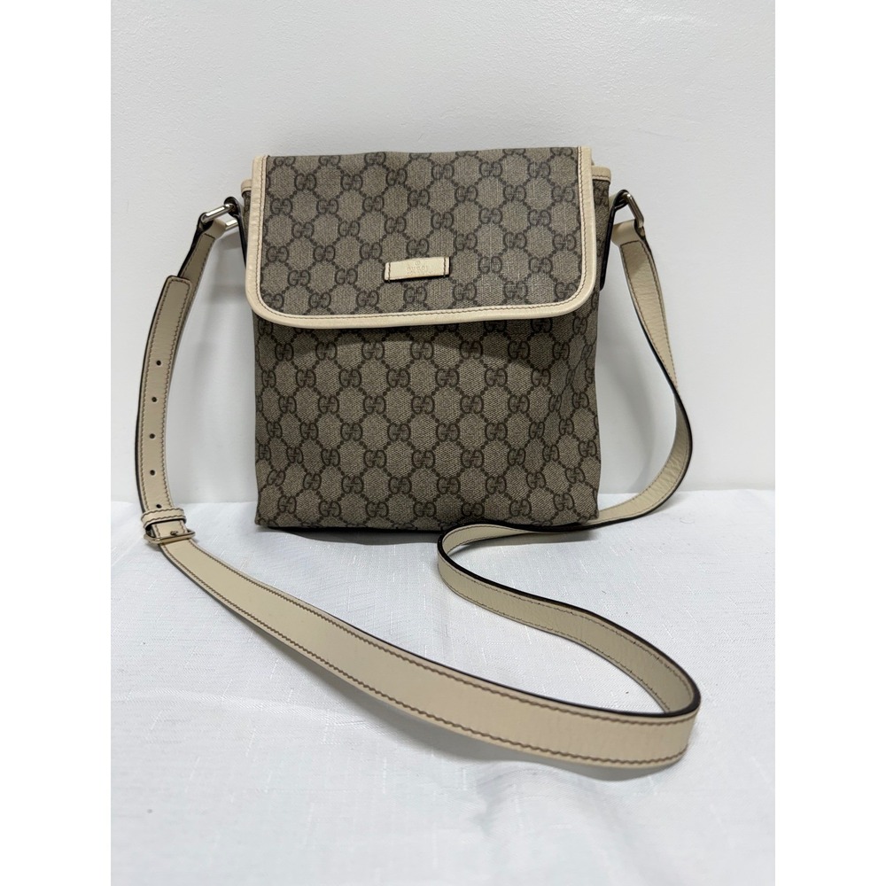 Gucci GG Supreme Beige Messenger Crossbody Bag With COA - Picture 1 of 11
